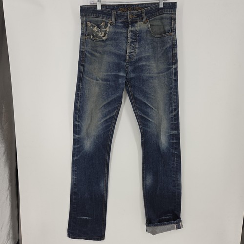 Selvedge buckle back jeans - back,